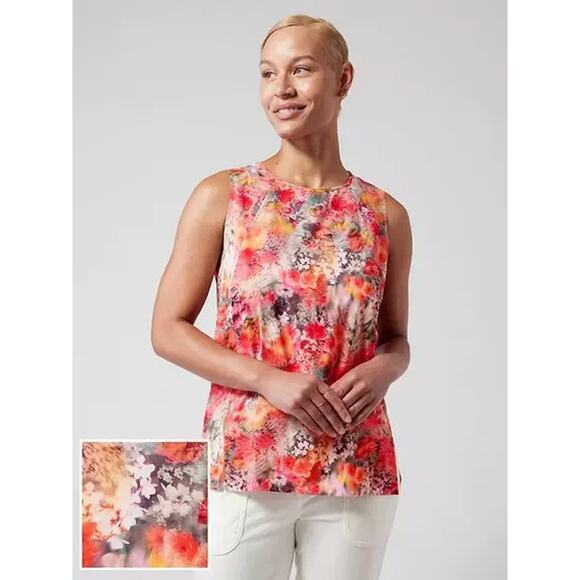 Athleta Zephyr Refined Tank Renewed Bloom Spring Pink Stretch Lightweight Small - Picture 1 of 13